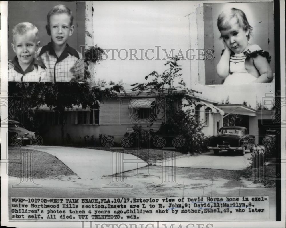 1958 Press Photo Mother Shot Her Children and Herself - Historic Images