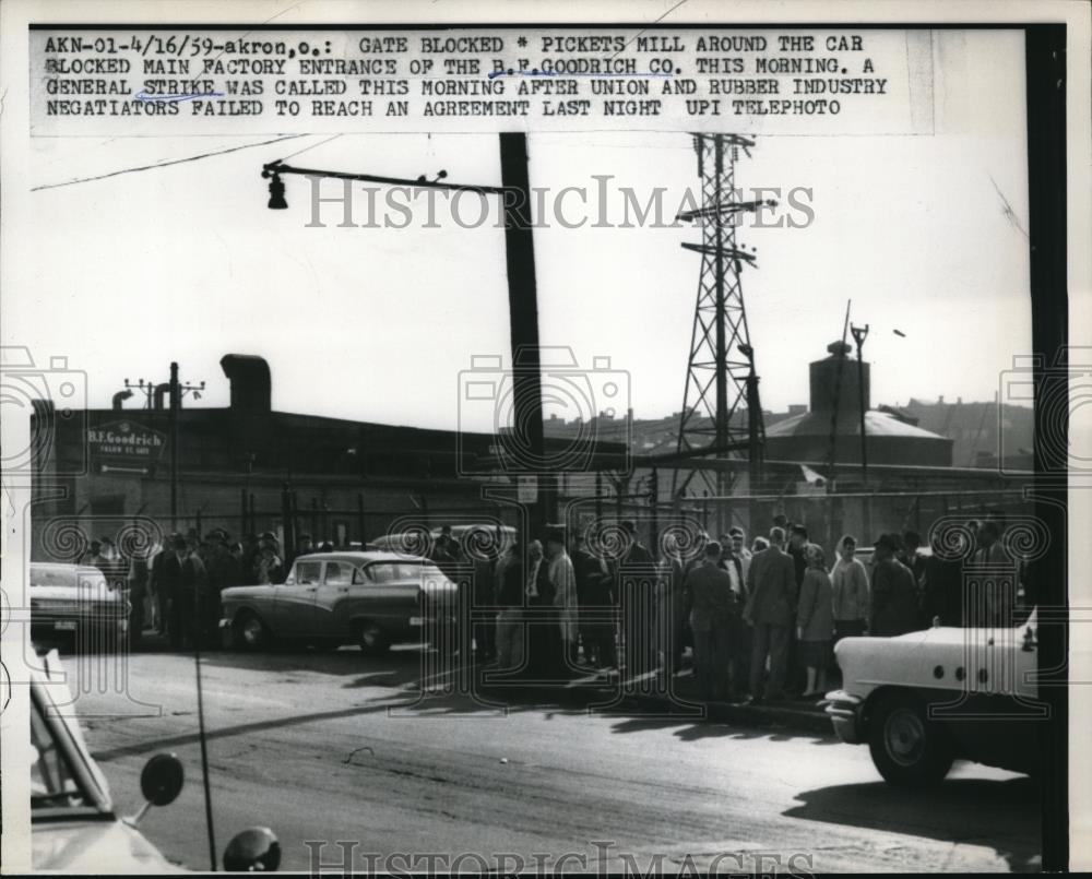 1959 Press Photo Strike at B.F. Goodrich - Historic Images