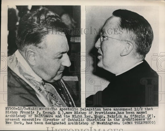 1947 Press Photo The Apostolic Delegation announced that Bishop Francis Keough - Historic Images