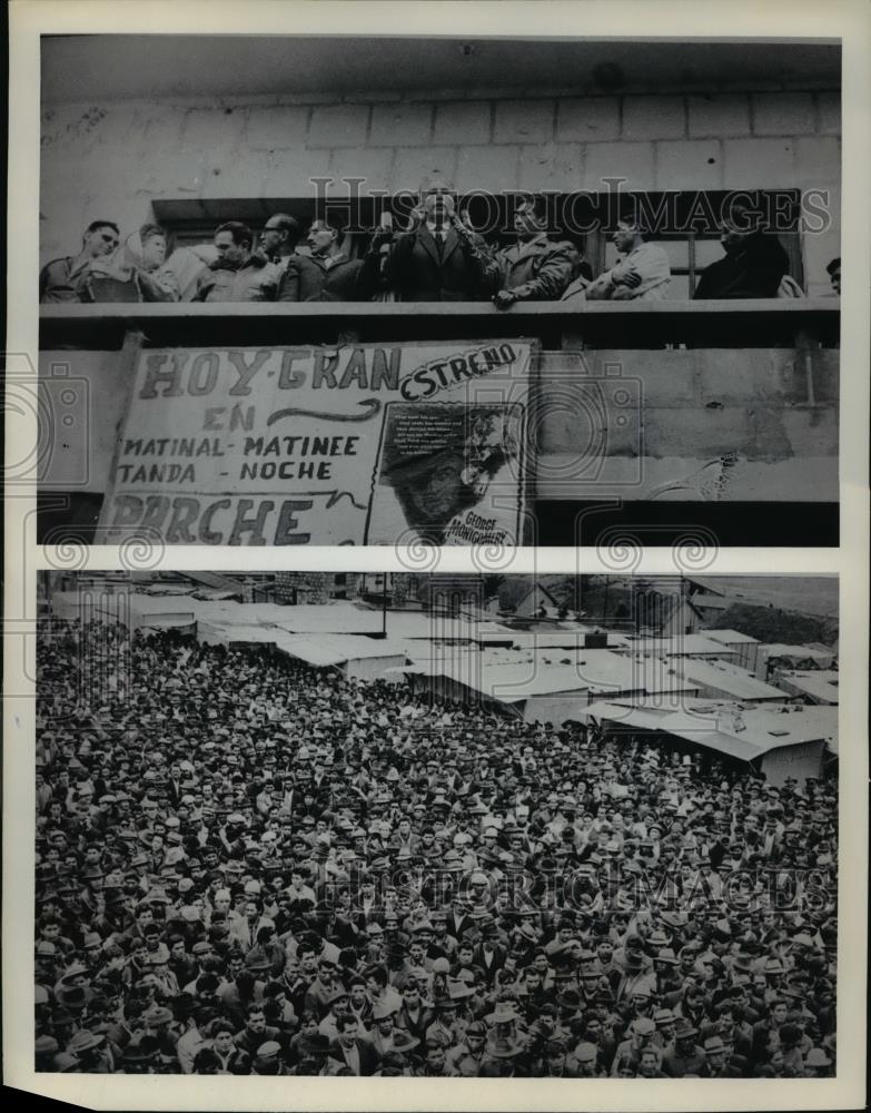 1963 Press Photo Bolivia&#39;s Vice President Juan Lechin addressing an outdoor - Historic Images