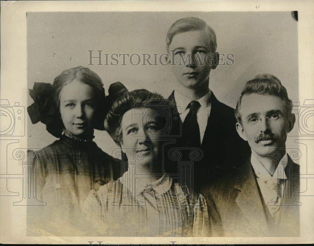 1927 Press Photo Chamberlin family, Clarence, Ethyl and Mr. and Mrs. Chamberlin - Historic Images