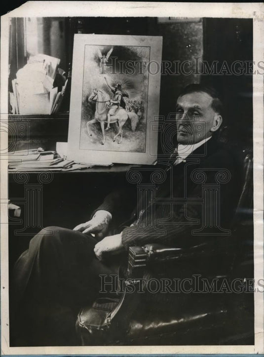 1929 Press Photo Rev Uriah Myers 90yr old retired Lutheran Clergyman of Catawisa - Historic Images