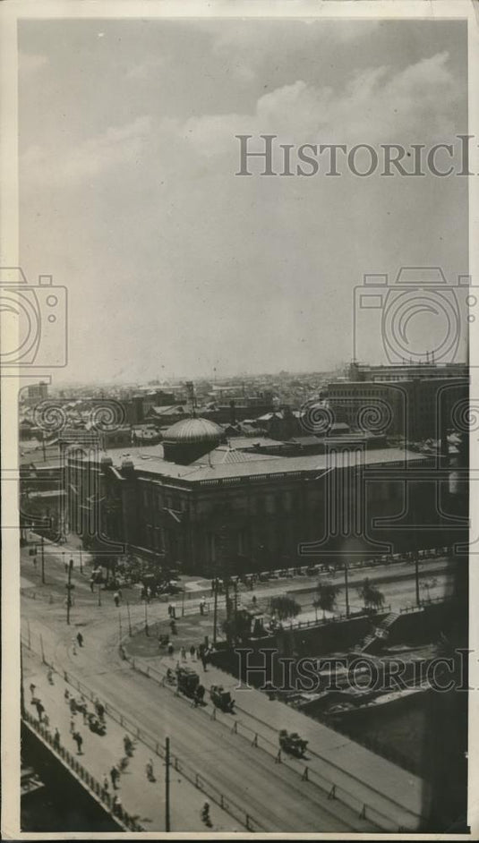 1932 Press Photo Library Building and Osaka Bridge at Osaka Japan. - Historic Images
