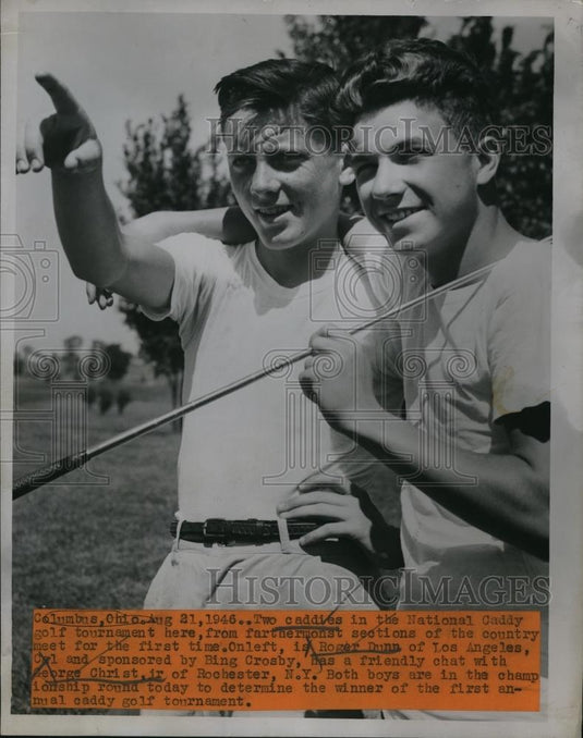 1946 Press Photo Two Caddies in National Caddy Golf Tournament in Ohio - Historic Images