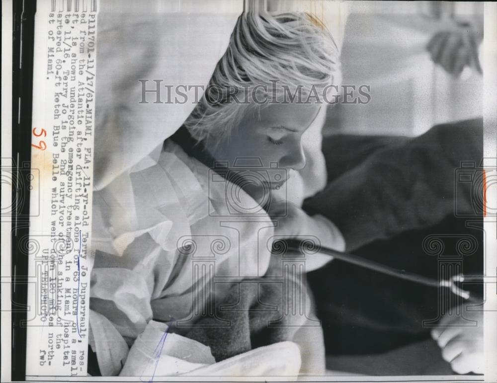 1961 Press Photo Terry Jo Duperrault, Second Survivor - Historic Images