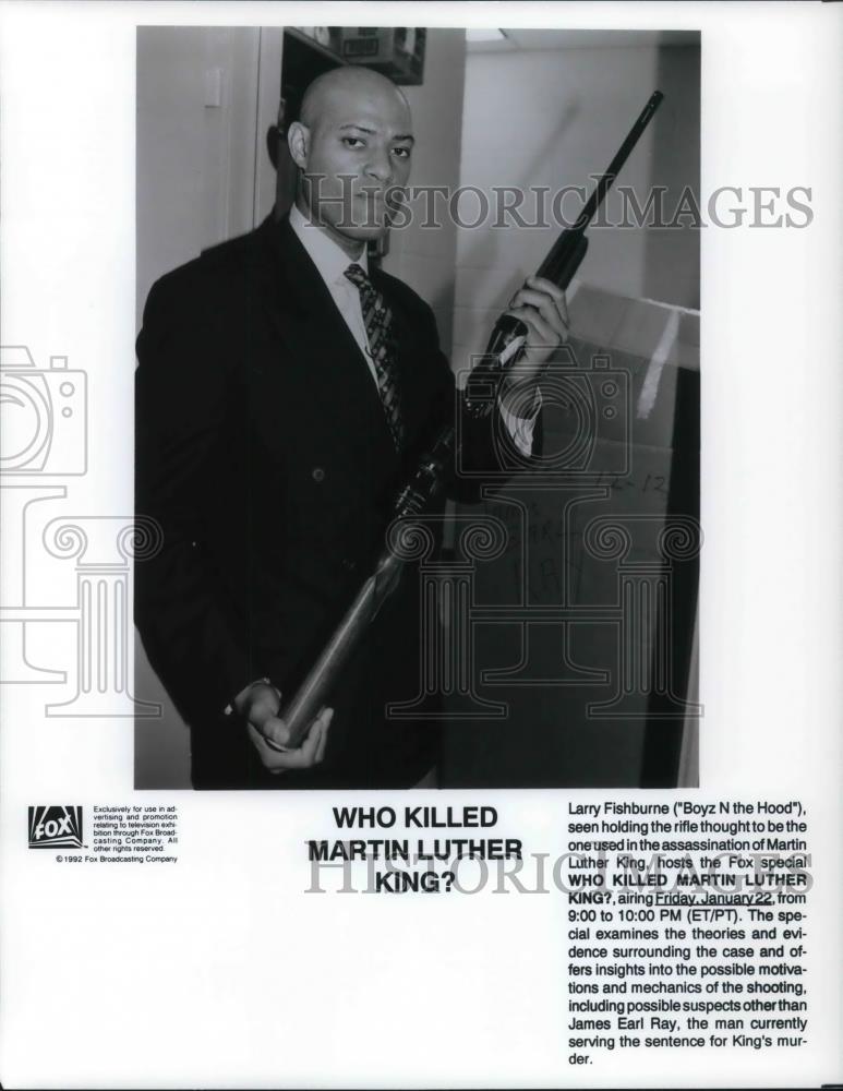 1992 Press Photo Larry Fishburne hosts Fox special Who Killed Martin Luther King - Historic Images