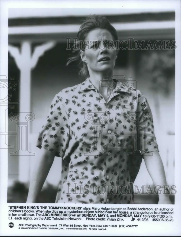 1993 Press Photo Marg Helgenberger stars in Stephen King's The Tommyknockers - Historic Images