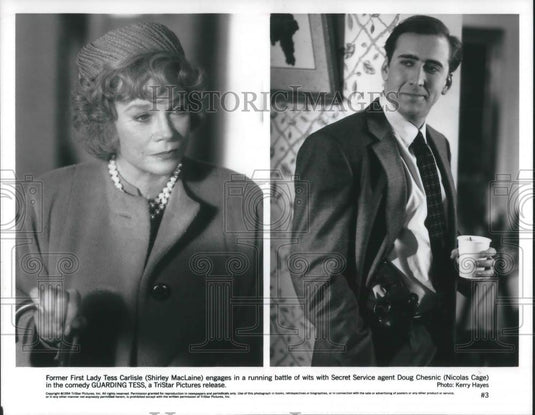 1994 Press Photo Nicolas Cage & Shirley MacLaine in Guarding Tess - cvp10477 - Historic Images