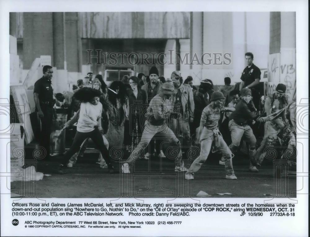 1990 Press Photo James McDaniel and Mick Murray star on Cop Rock - cvp10040 - Historic Images