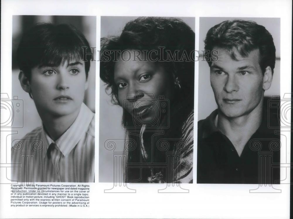 1994 Press Photo Demi Moore Whoopi Goldberg and Patrick Swayze in Ghost - Historic Images