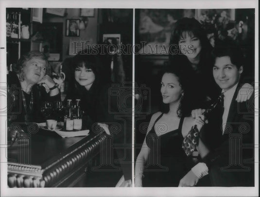 Press Photo Lila Kaye Valerie Bertinelli Sofia Milos Maurice Godin Cafe America - Historic Images