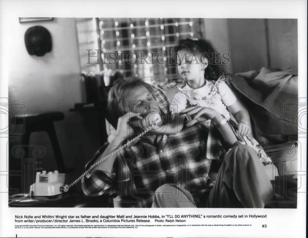 1995 Press Photo Nick Nolte and Whittni Wright in I&#39;ll do Anything - cvp19129 - Historic Images