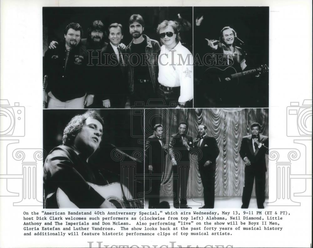 1992 Press Photo Dick Clark on American Bandstand 40th Anniversary Special - Historic Images