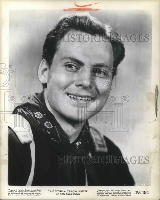 1949 Press Photo John Agar In SHe Wore A Yellow Ribbon - cvp08029 - Historic Images