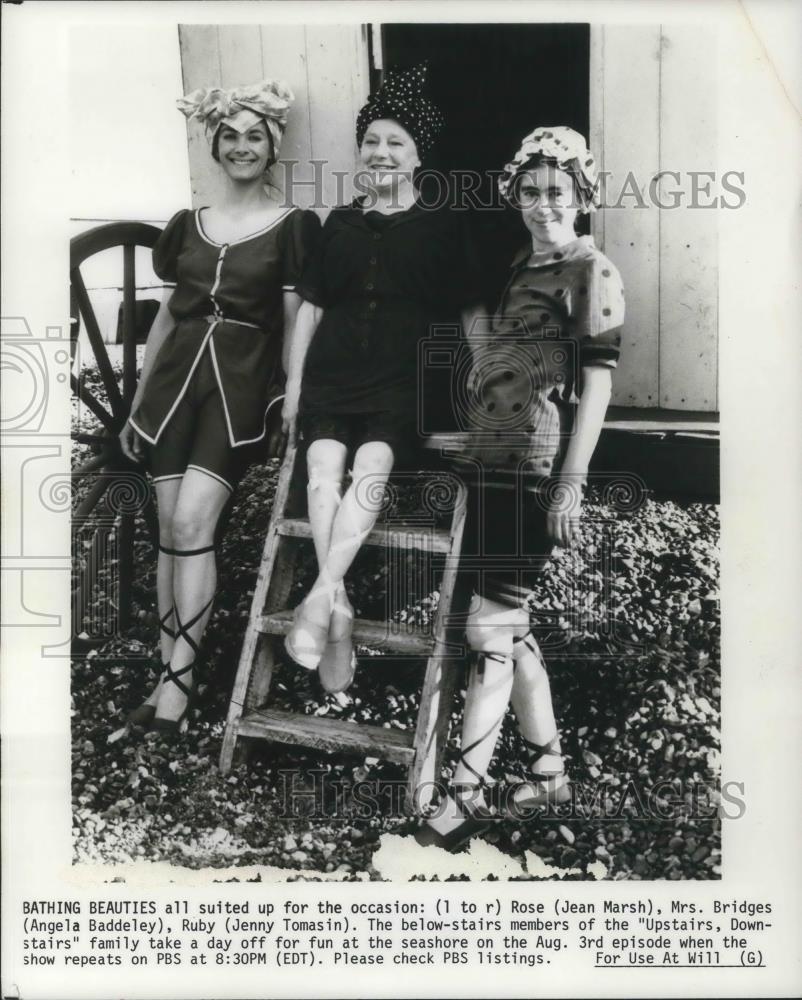 1978 Press Photo Jean Marsh Angela Baddeley Jenny Tomasin in Upstairs Downstairs - Historic Images