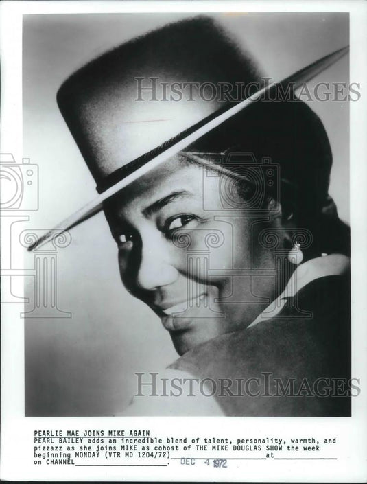 1972 Press Photo Pearl Bailey Actress Singer co-hosts The Mike Douglas Show - Historic Images