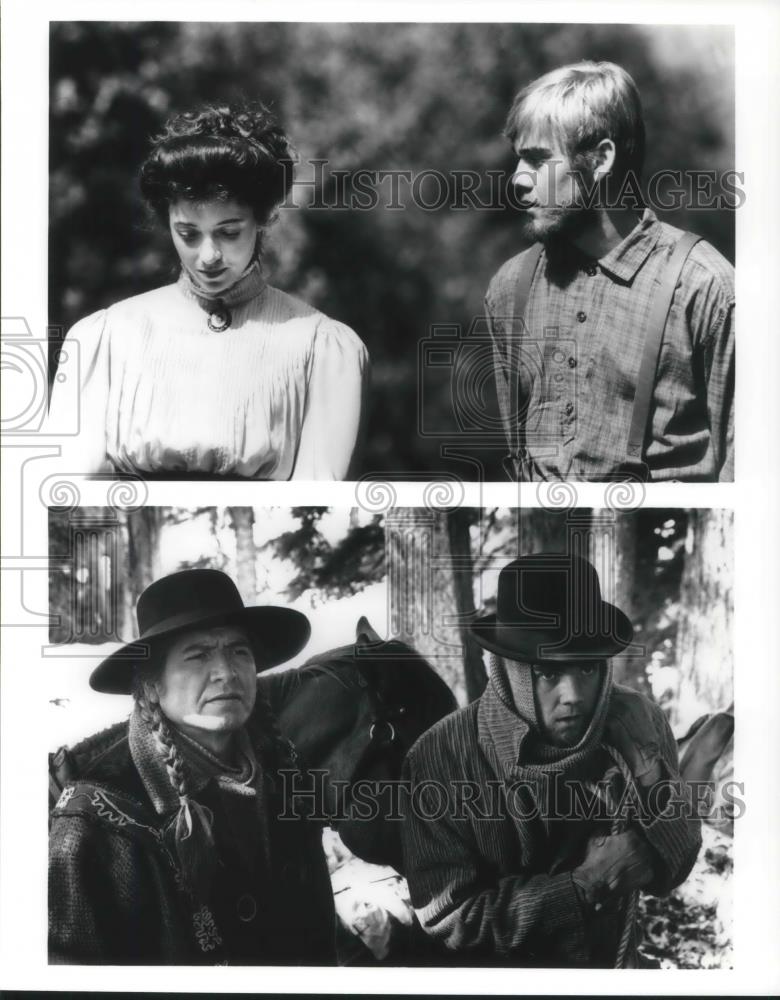 1993 Press Photo Rick Schroder Mia Sara and Robert Halmi Sr. in Call of the Wild - Historic Images