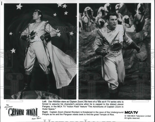 1995 Press Photo Dan Riordan in The Adventures of Captain Zoom in Outer Space - Historic Images