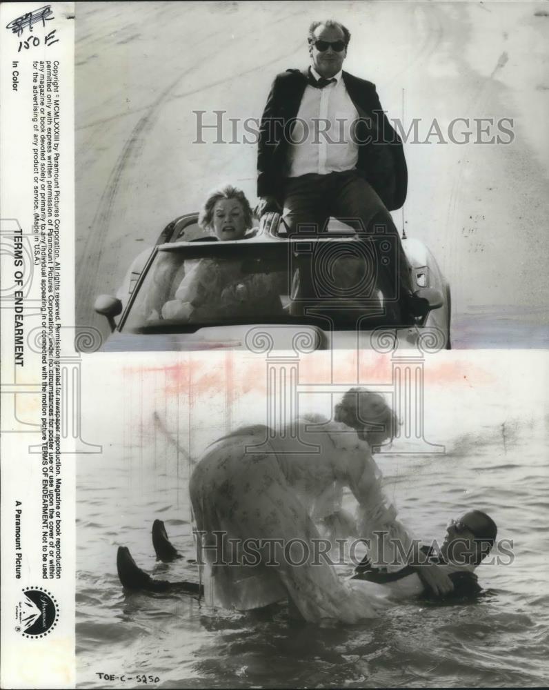 1983 Press Photo Shirley MacLaine and Jack Nicholson in Terms of Endearment - Historic Images