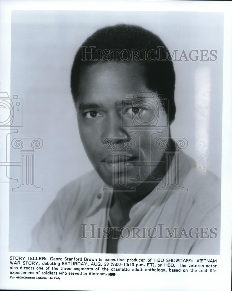 1987 Press Photo Georg Stanford Brown Executive Producers Vietnam War Story - Historic Images