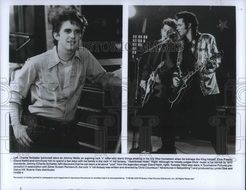 1988 Press Photo Charie Schlatter and David Keith star in Heartbreak Hotel - Historic Images