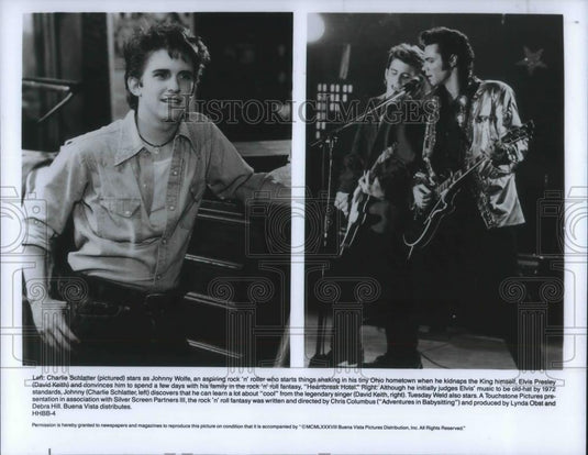 1988 Press Photo Charie Schlatter and David Keith star in Heartbreak Hotel - Historic Images