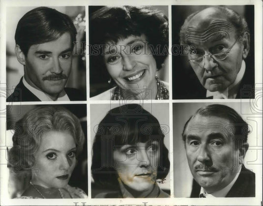 1985 Press Photo Maurice Denahm Gwen Watford Peter Jones Kate Dorning - Historic Images