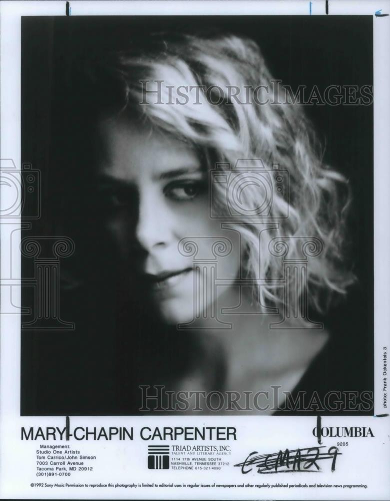 1992 Press Photo Mary Chapin Carpenter Country Music Singer Songwriter Musician - Historic Images