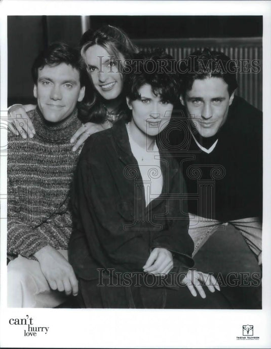 1995 Press Photo Mariska Hargitay Nancy McKeon Louis Mandylor Kevin Crowley - Historic Images