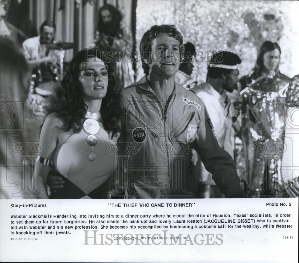 1973 Press Photo Jacqueline Bissett &amp; Ryan O&#39;Neal in The Thief Who Came to Dinne - Historic Images