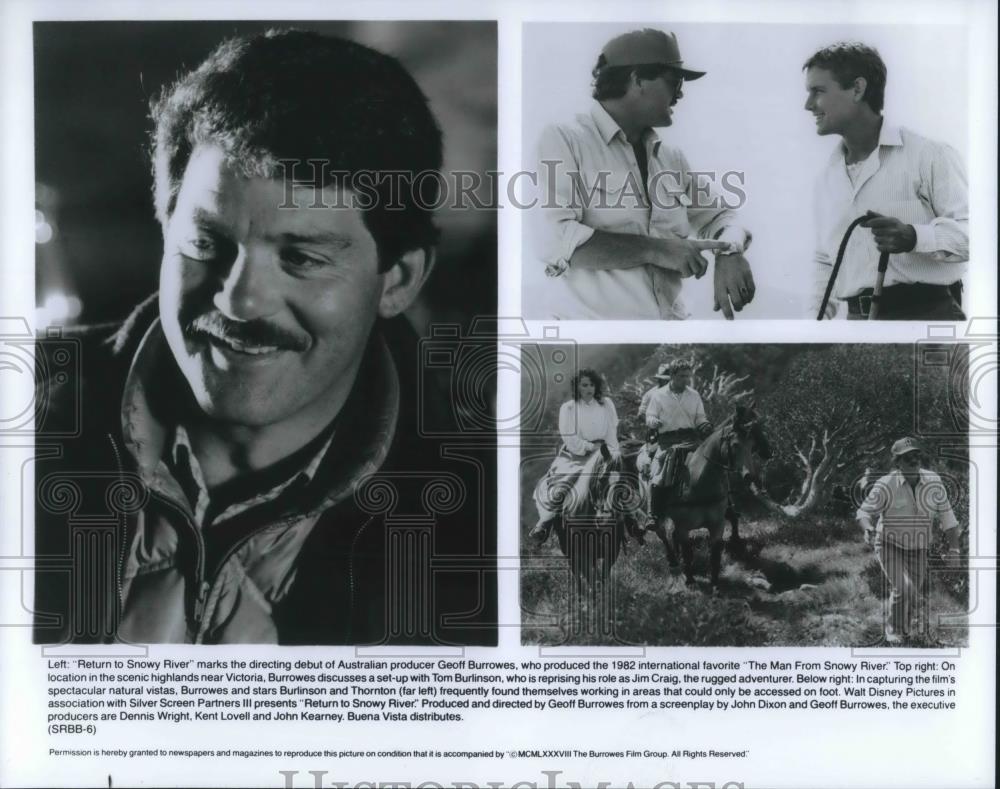 1988 Press Photo Geoff Burrowes and Tom Burlinson in Return to Snowy River - Historic Images