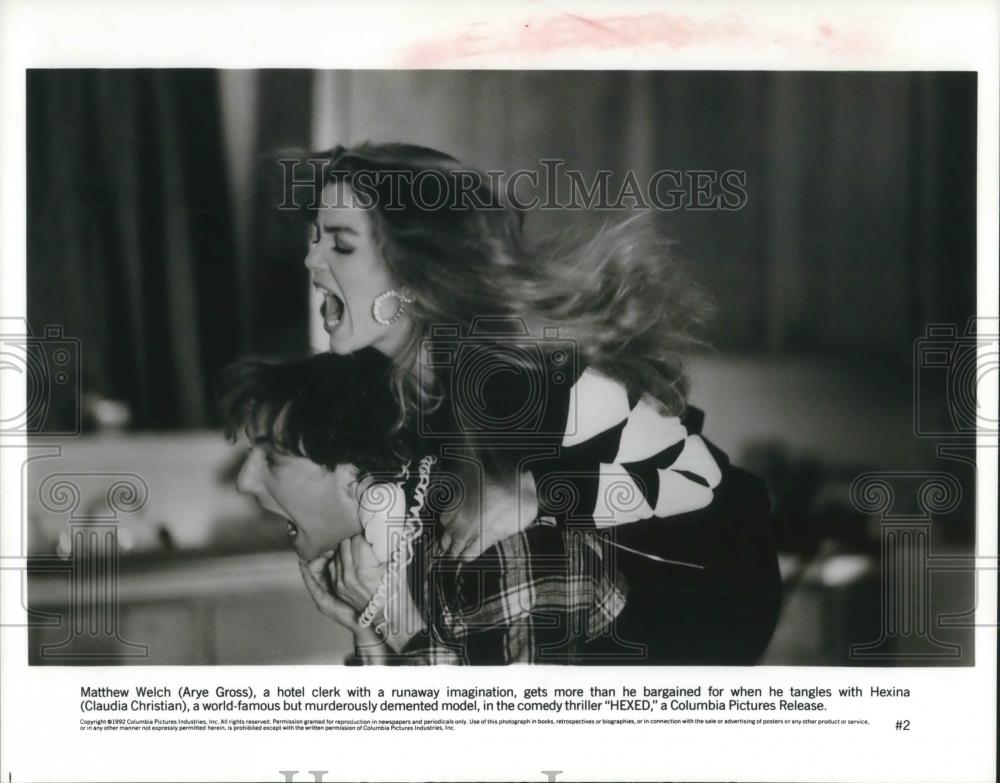 1993 Press Photo Arye Gross and Claudia Christian star in Hexed - cvp10228 - Historic Images