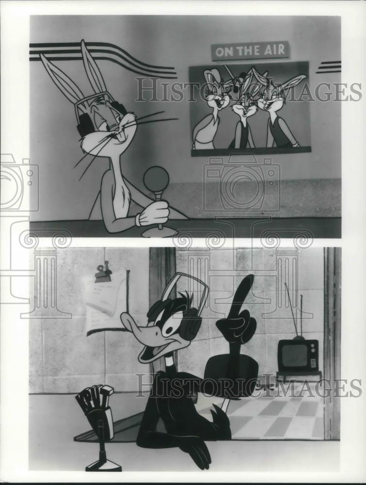 1988 Press Photo Bugs vs. Daffy: The Battle of the Music Video Stars Cartoon - Historic Images