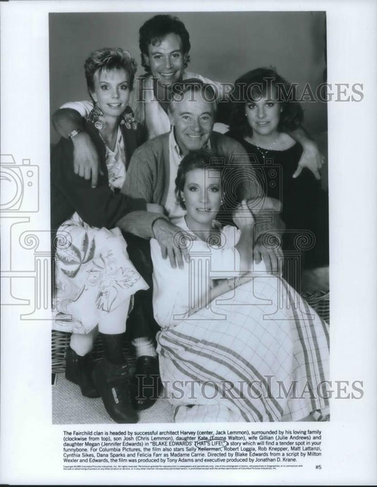 1987 Press Photo Jack Lemmon Chris Lemmon Emma Walton Julie Andrews - cvp11418 - Historic Images