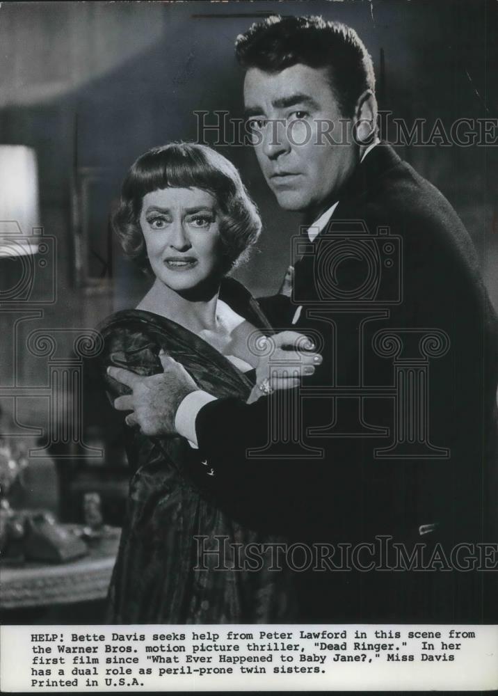 1964 Press Photo Bette Davis and Bert Lahr in Dead Ringer - cvp01634 - Historic Images