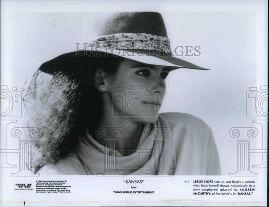 1988 Press Photo Leslie Hope as Lori Bayles in Kansas romantic drama movie - Historic Images