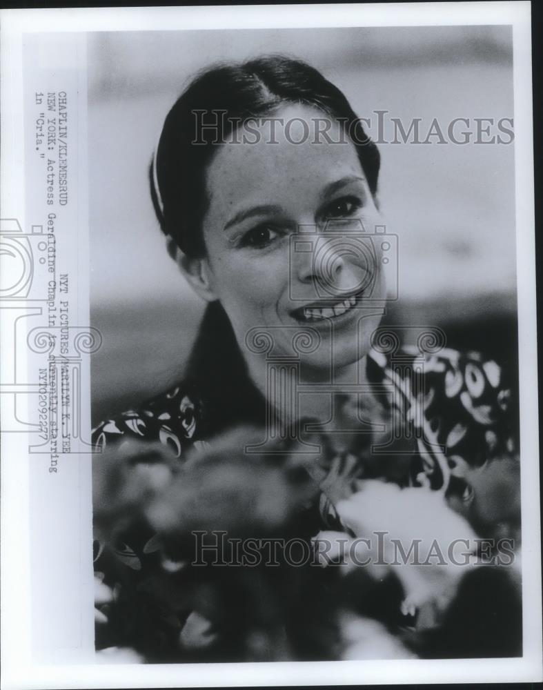 1977 Press Photo Geraldine Chaplin in Cris - cvp07015 - Historic Images
