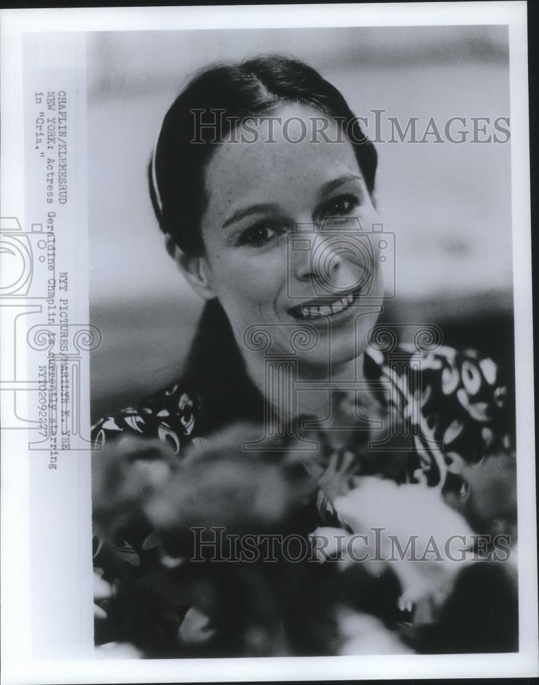 1977 Press Photo Geraldine Chaplin in Cris - cvp07015 - Historic Images