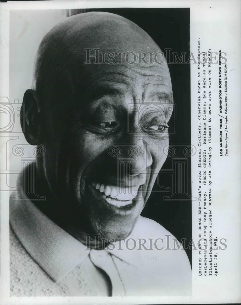 1975 Press Photo Sherman Crothers in Scatman - Historic Images