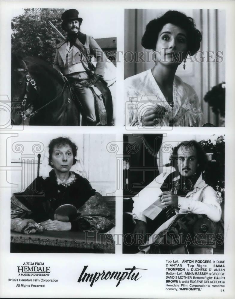 1991 Press Photo Anton Rogers, Emma Thompson & Anna Massey in Impromptu - Historic Images