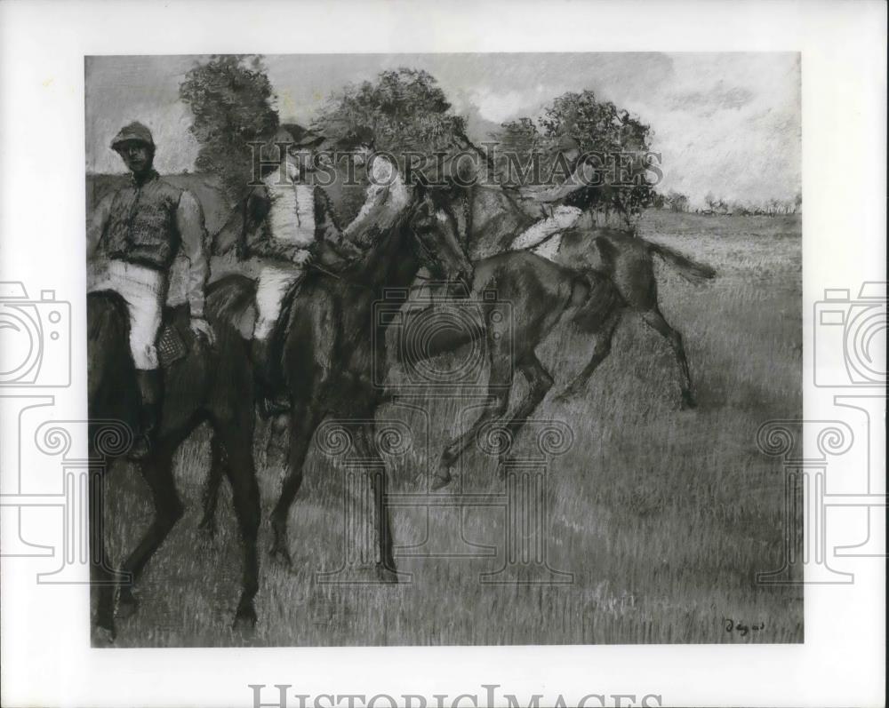 1960 Press Photo Edgar Degas Painting Race Horses Pastel on Cardboard - Historic Images