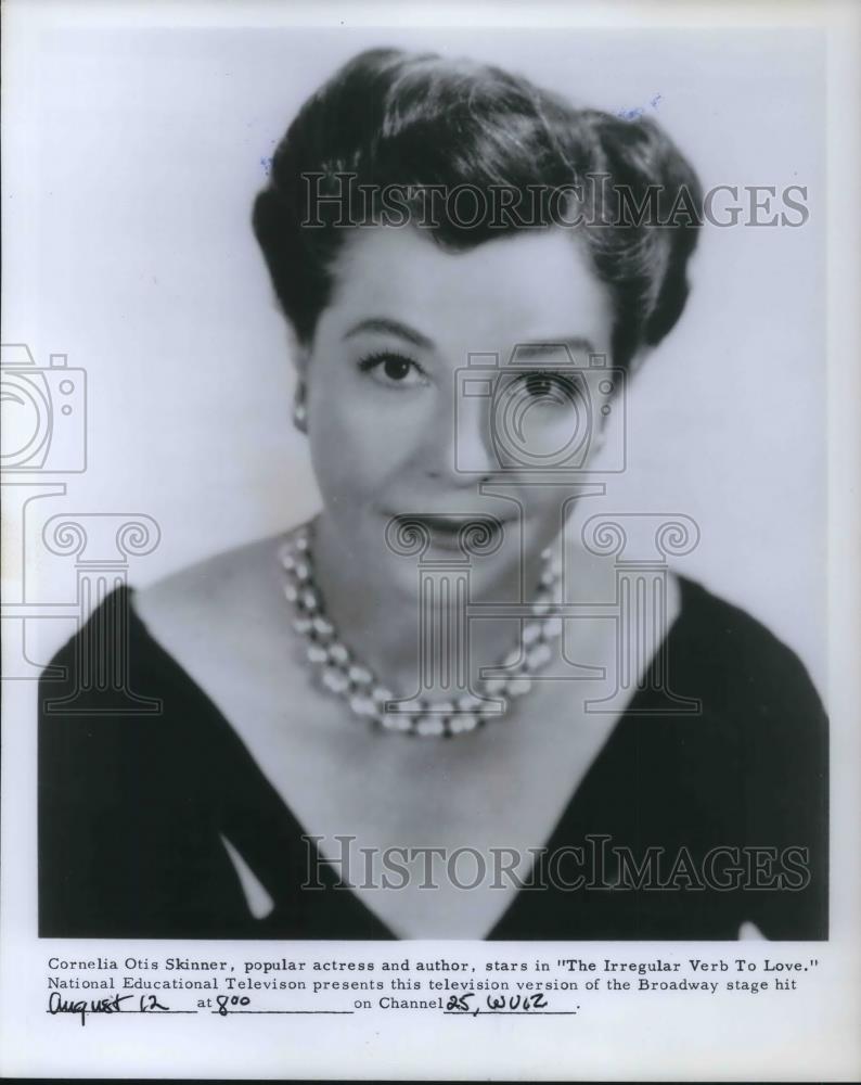 Press Photo Cornelia Otis Skinner stars in The Irregular Verb to Love - Historic Images