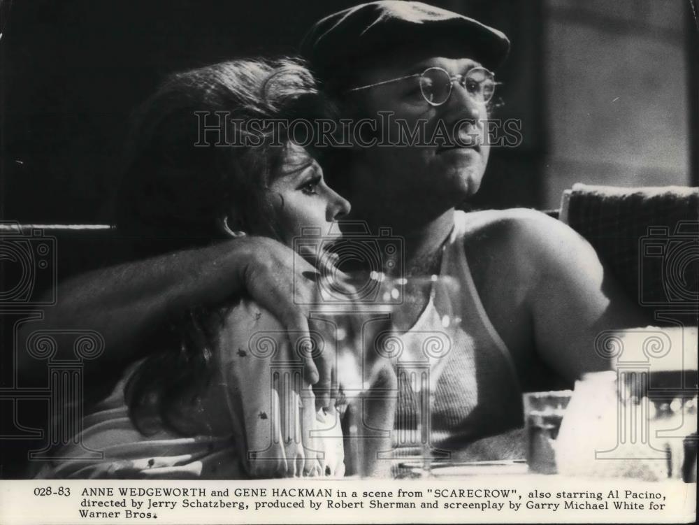 1973 Press Photo Anne Wedgeworth and Gene Hackman star in Scarecrow - cvp17862 - Historic Images