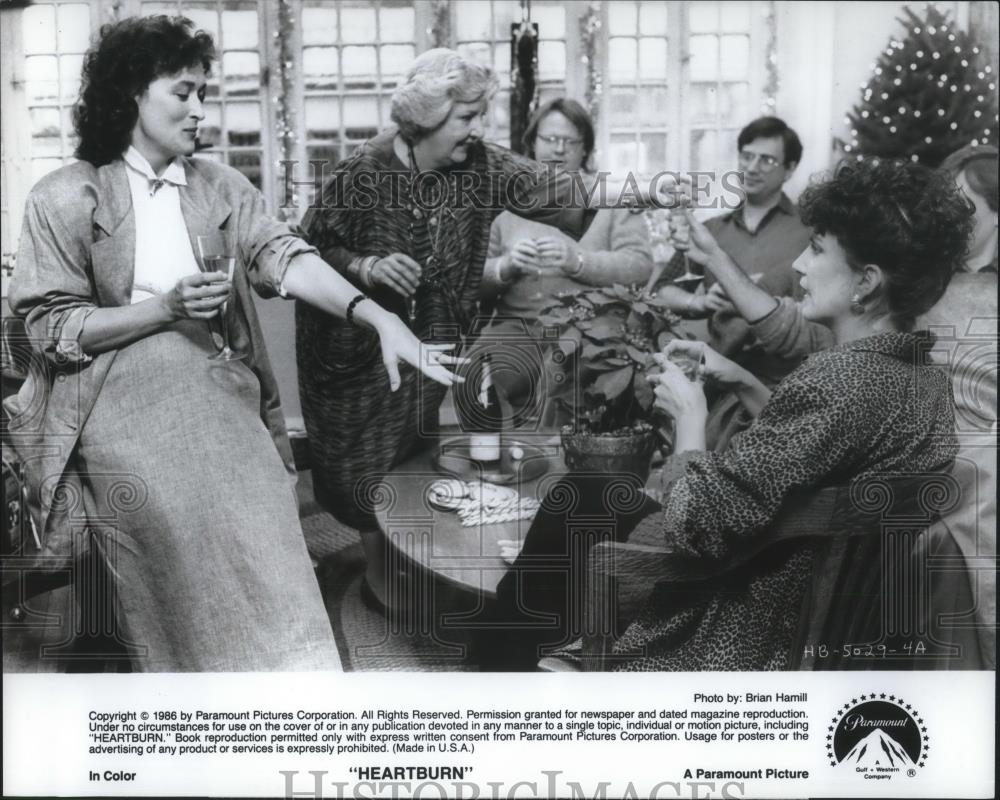 1986 Press Photo Meryl Streep Maureen Stapleton Stockard Channing in Heartburn - Historic Images