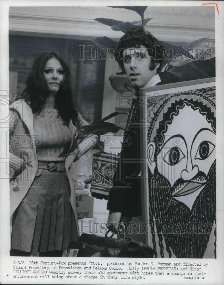 1970 Press Photo Paula Prentiss and Elliott Gould star in Move - cvp13441 - Historic Images