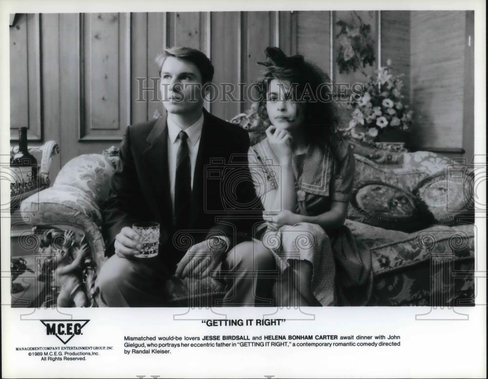 1990 Press Photo Jesse Birdsall &amp; Helena Binham Carter on Getting it Right - Historic Images