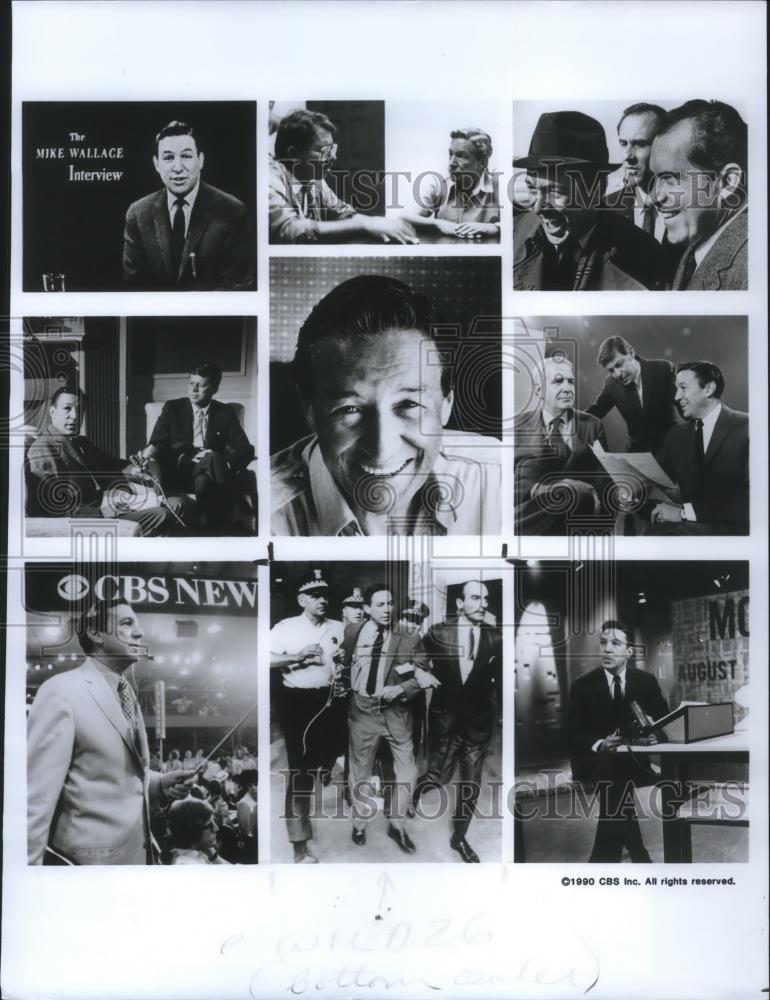 1990 Press Photo Mike Wallace&#39;s Special Mike Wallace, Then &amp; Now CBS News Specia - Historic Images