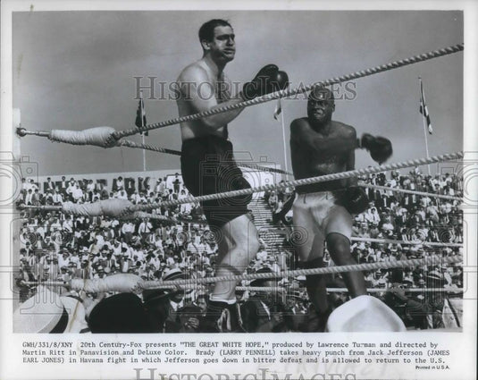 1970 Press Photo Larry Pennell & James Earl Jones in The Great White Hope - Historic Images