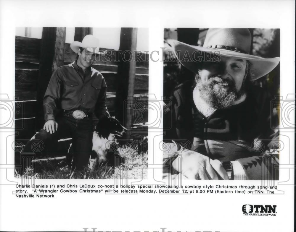1995 Press Photo Charlie Daniels in A Wrangler Cowboy Christmas - cvp19957 - Historic Images