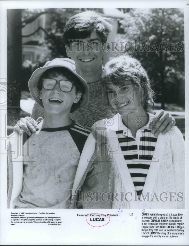 1986 Press Photo Corey Haim Charlie Sheen and Kerri Green in Lucas - cvp09654 - Historic Images